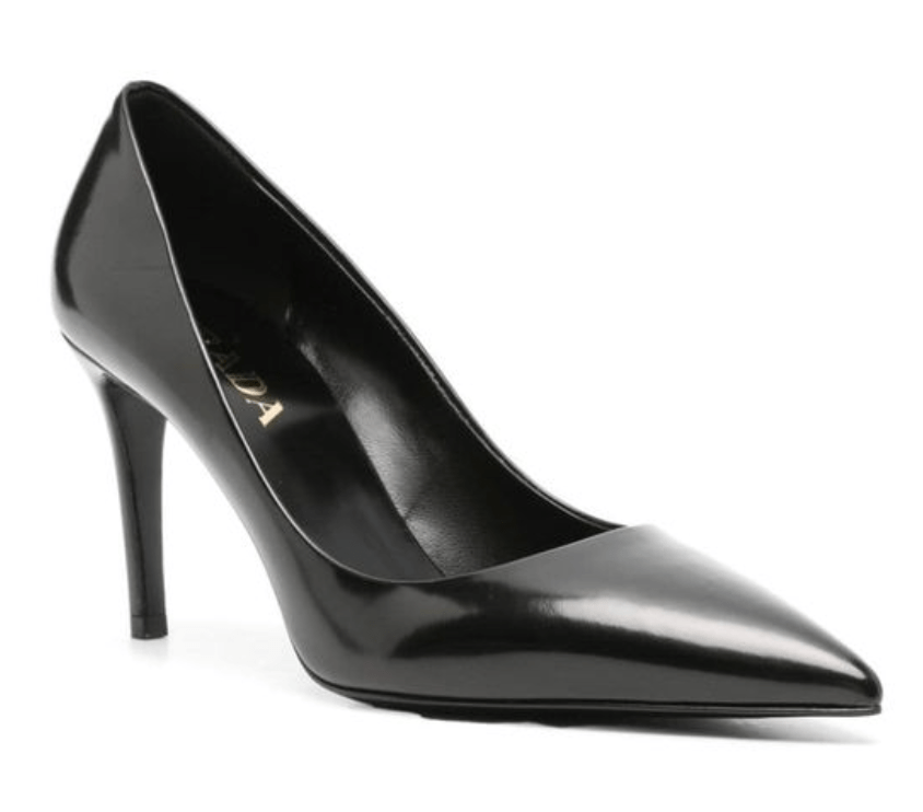 PRADA Pointed-Toe Leather Pumps