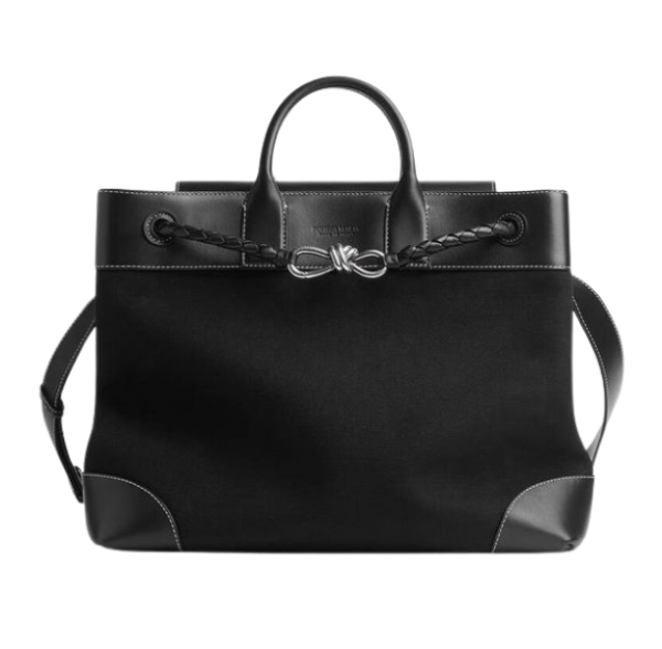 Beaded Sling Bow Black Shoulder Bag