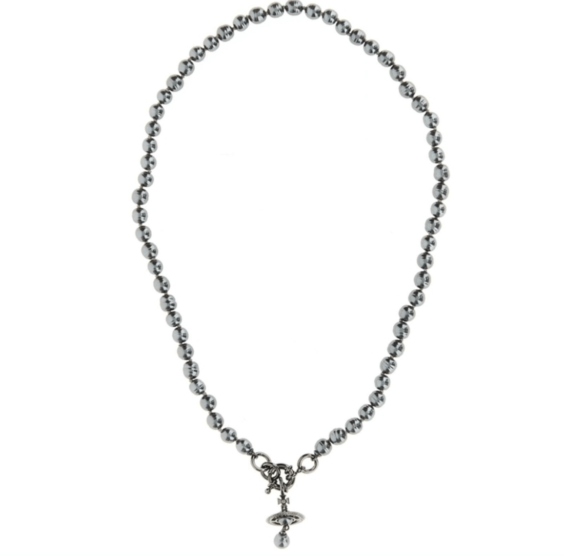 Vivienne Westwood Alekska Grey Pearl Necklace