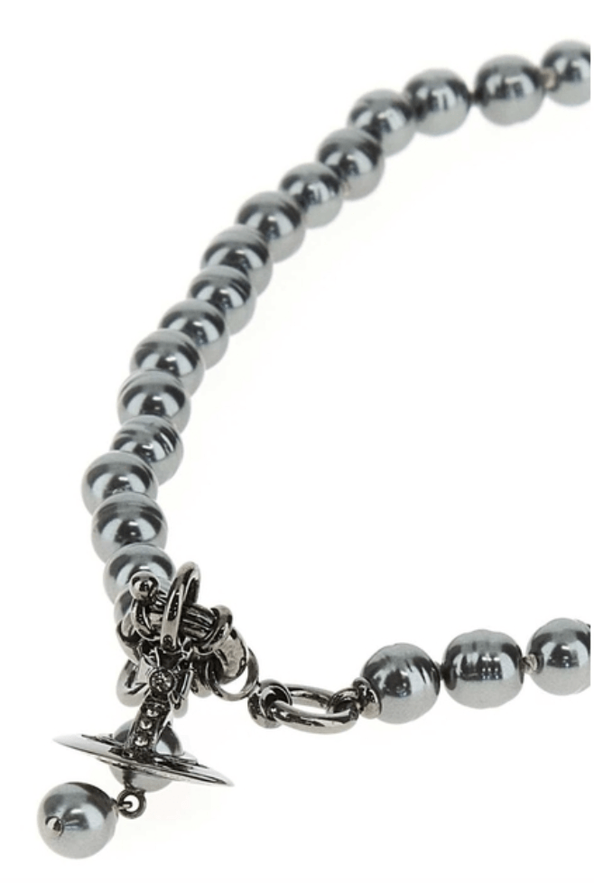 Vivienne Westwood Alekska Grey Pearl Necklace