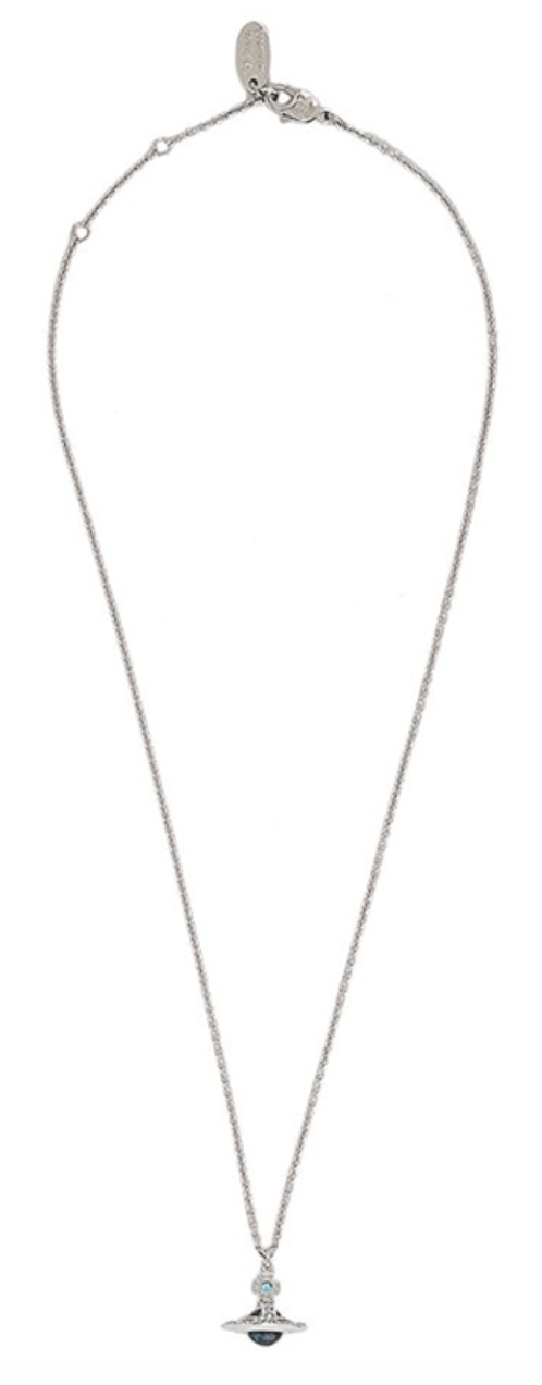 Vivienne Westwood New Tiny Orb Blue Pendant Necklace