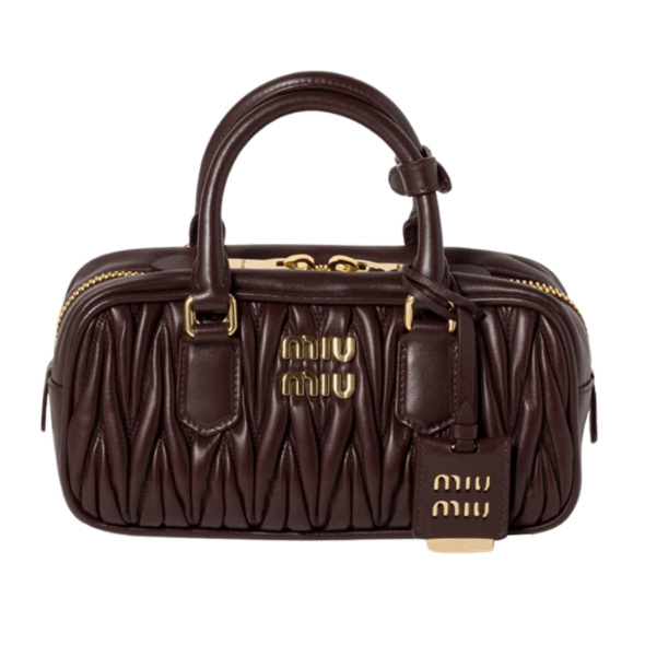 Miu Miu Arcadie Matelasse Nappa Leather Bag Brown