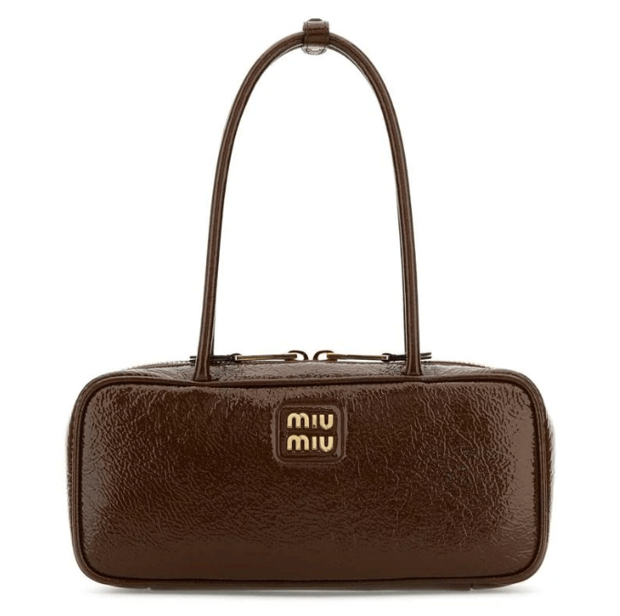 Miu Miu Beau Naplak Patent Leather Bag Palisander