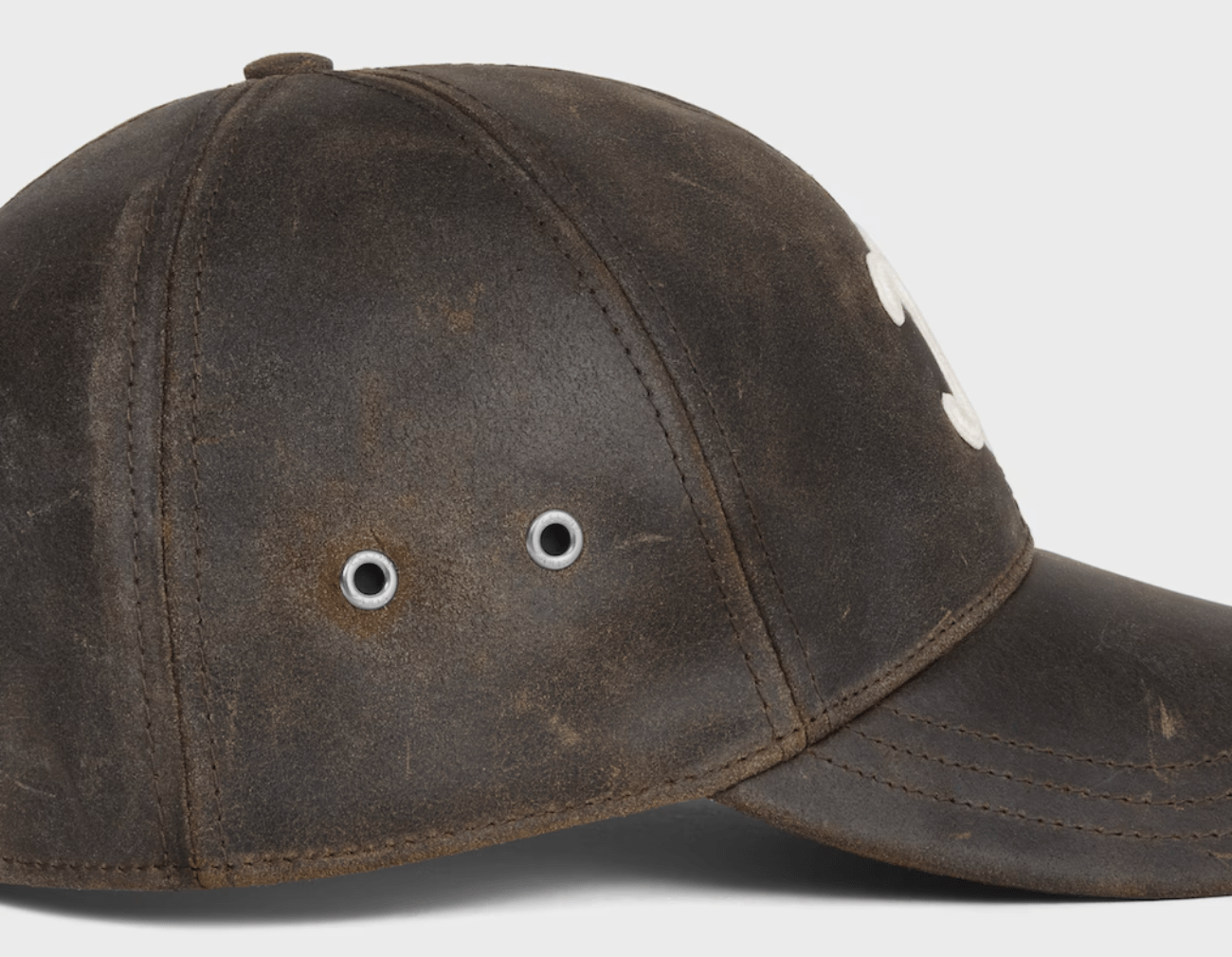 Celine Triomphe Gabardine Baseball Cap Vintage Marron