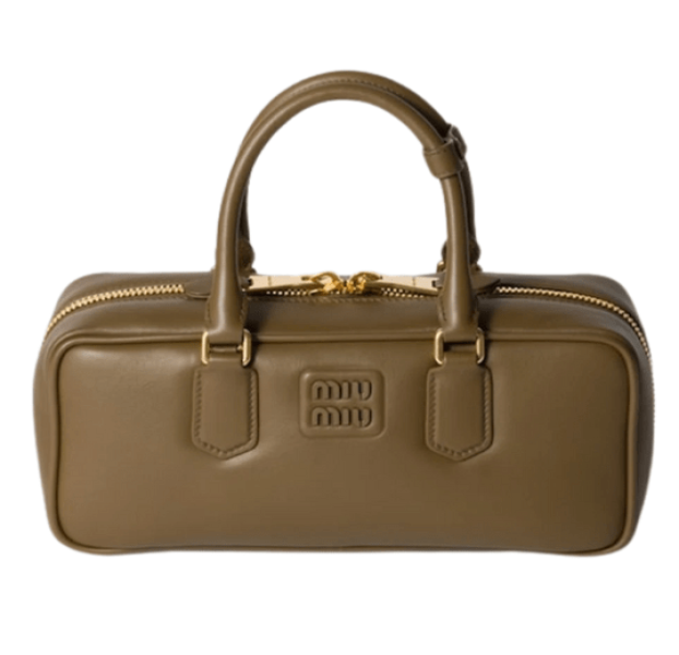 Miu Miu Arcadie Leather Large Bag Tundra