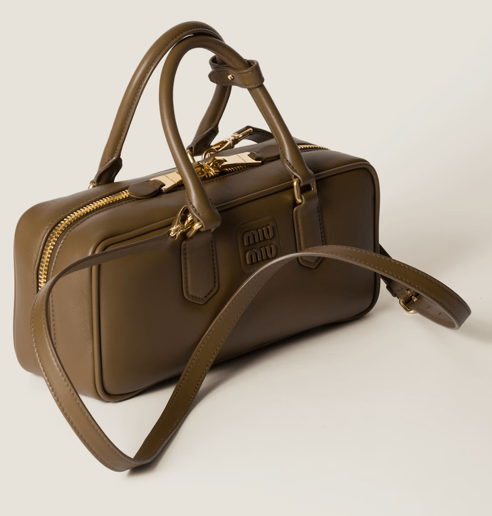 Miu Miu Arcadie Leather Large Bag Tundra
