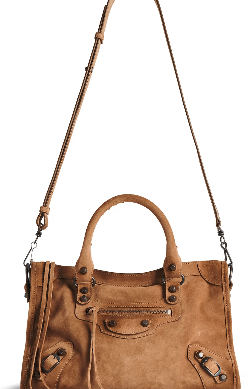 Balenciaga Le City Bag Small Camel Suede