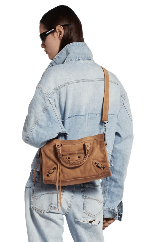 Balenciaga Le City Bag Small Camel Suede