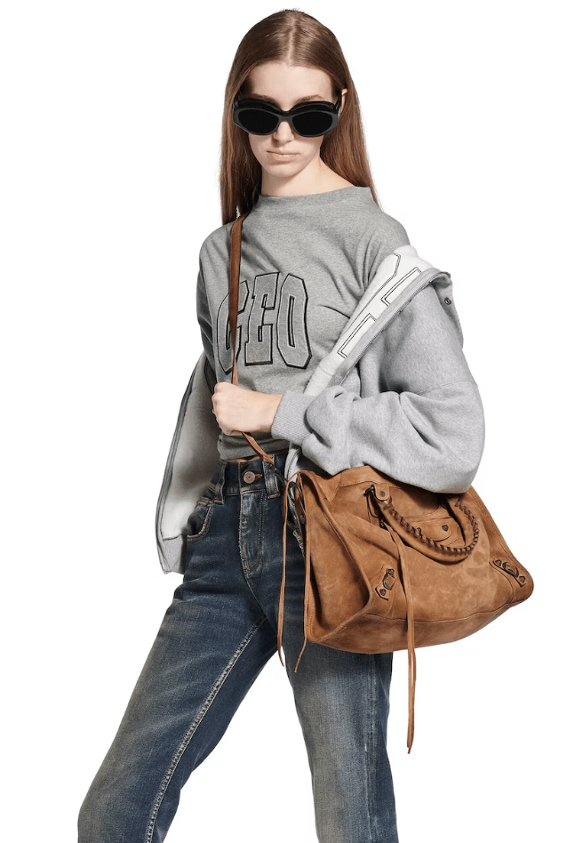 Balenciaga Le City Bag Medium Camel Suede