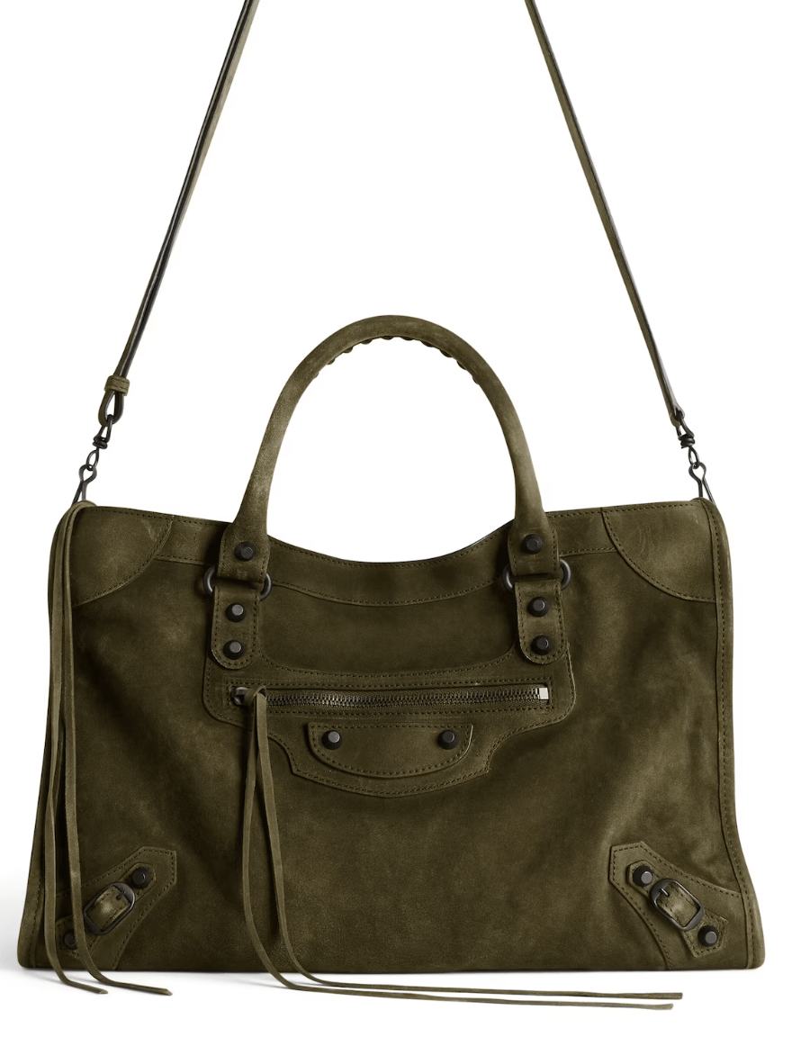 Balenciaga Le City Bag Medium Khaki Suede