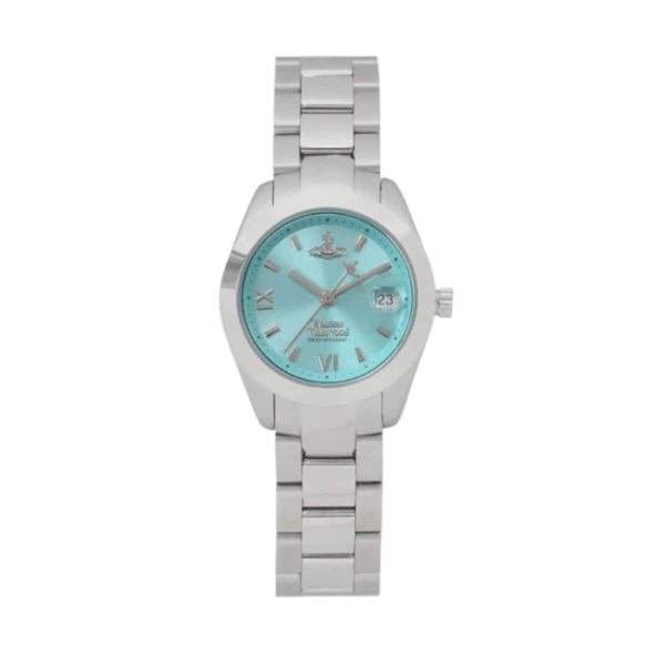 Vivienne Westwood Turquoise Silver Pinch Quartz Metal Wristwatch FENCHURCH