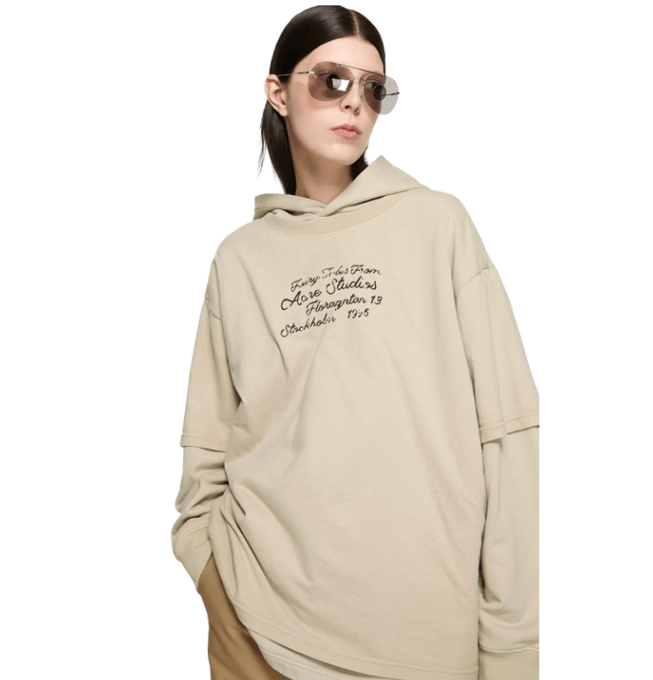 Acne Studios Layered Sweatshirt Faded Beige