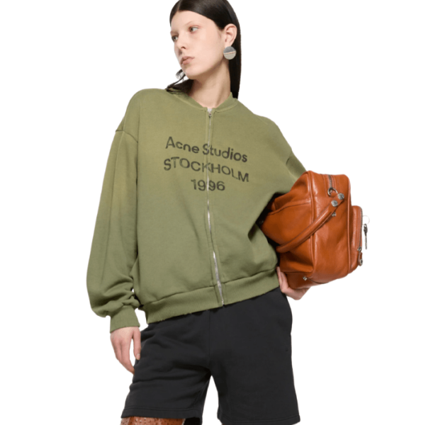 Zip-up cardigan Olive green
