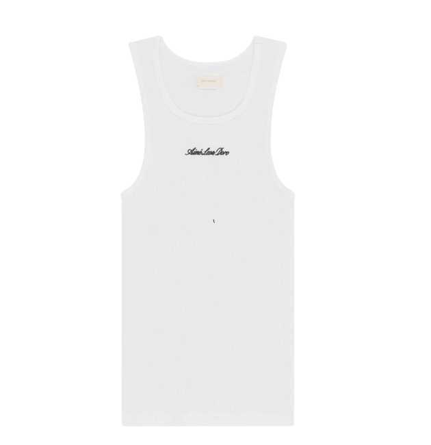 Aime Leon Dore Embroidered Logo Tank Top Bright White