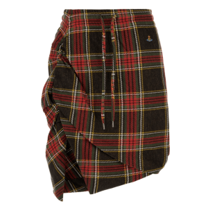 Vivienne Westwood Ruched Check Patterned Mini Skirt