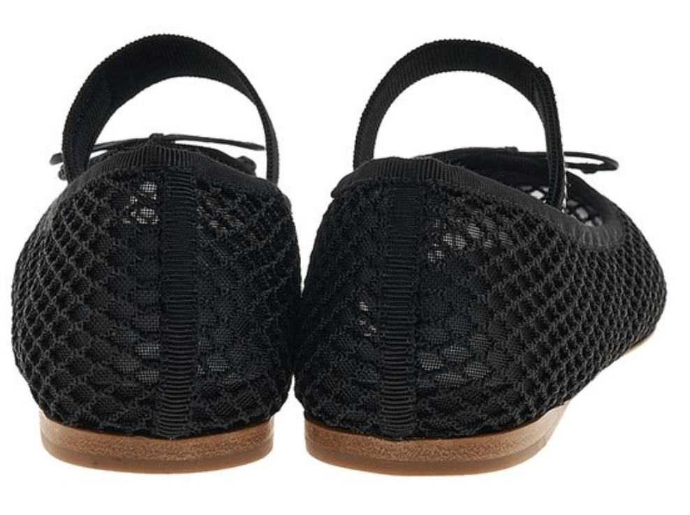 (W) Miu Miu Mesh Fabric Ballerinas Black