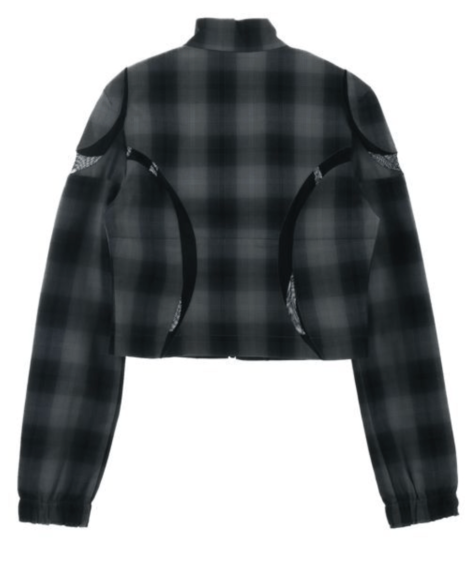 Ashley Williams Cut-Out Detail Check Jacket
