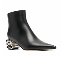 Anagram Leather Heel Ankle Boots