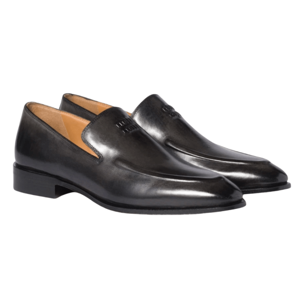 (W) Miu Miu Leather Loafers Black