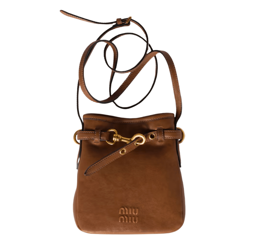 Miu Miu Napa Leather Pouch Oak