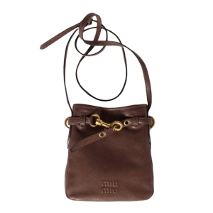 Miu Miu Napa Leather Pouch Brown