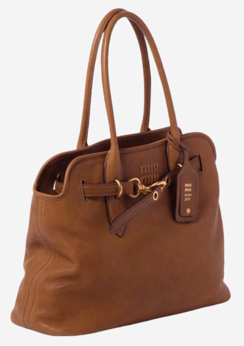 Miu Miu Aventure Nappa Leather Bag Oak