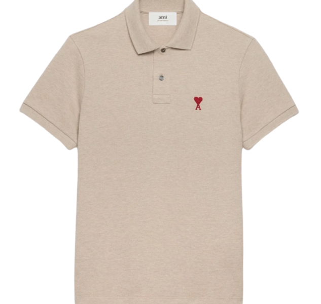 AMI de Coeur Polo Shirt Heather Light Beige