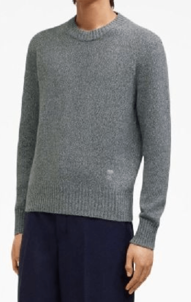AMI Tonal de Coeur Crew Neck Sweater Heather Grey