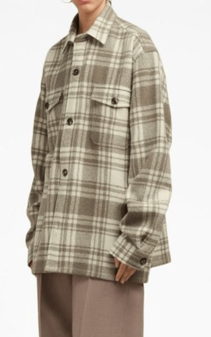 AMI Plaid Wool Shirt Jacket