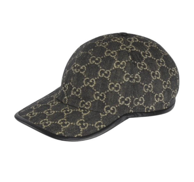 Gucci GG Denim Baseball Cap Black Ivory