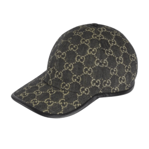 Gucci GG Denim Baseball Cap Black Ivory