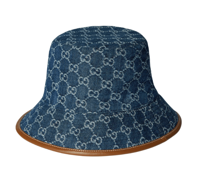  Gucci GG Denim Bucket Hat Blue White