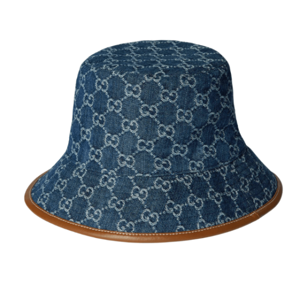  Gucci GG Denim Bucket Hat Blue White