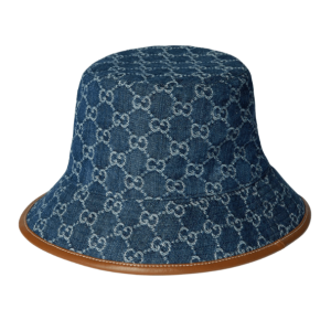  Gucci GG Denim Bucket Hat Blue White