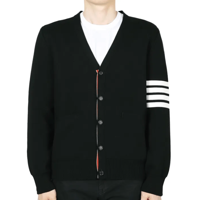 Thom Browne Milano Stitch 4-Bar Cardigan Black