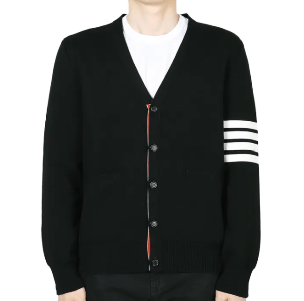 Thom Browne Milano Stitch 4-Bar Cardigan Black