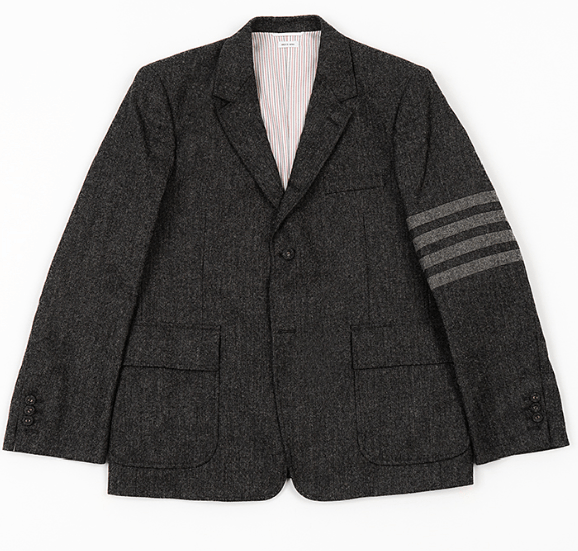 Thom Browne Donegal Tweed 4-Bar Straight Fit Sport Coat Dark Grey