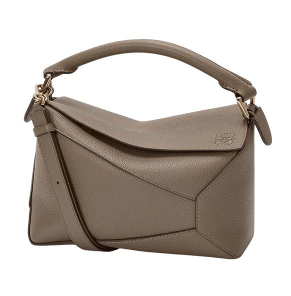 Loewe Small Puzzle Edge Bag in Soft Grain Calfskin Taupe