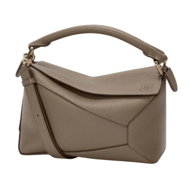 Loewe Small Puzzle Edge Bag in Soft Grain Calfskin Taupe