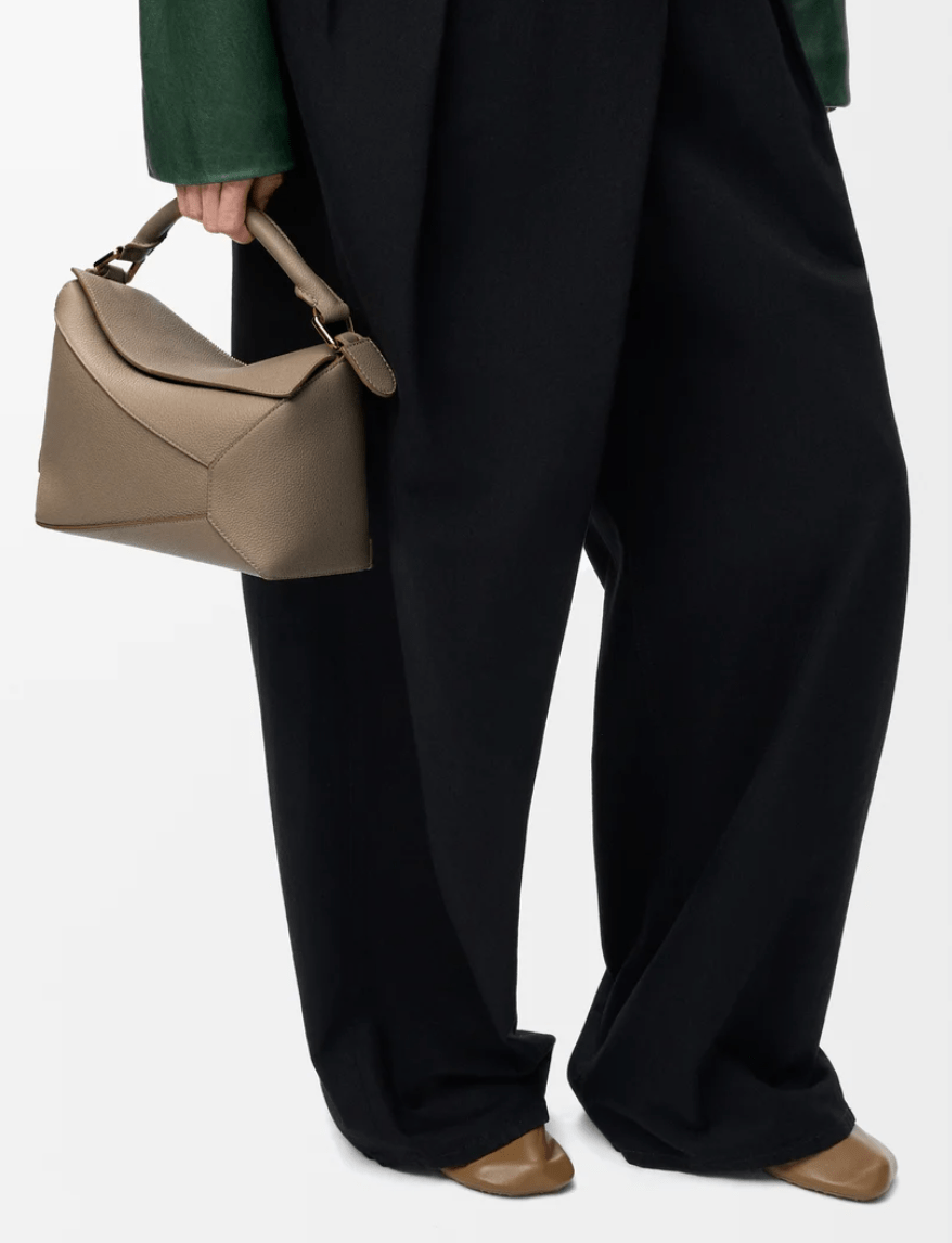 Loewe Small Puzzle Edge Bag in Soft Grain Calfskin Taupe