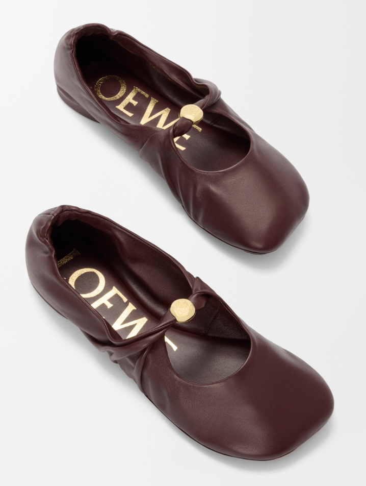 Pebble Soft ballerina in nappa lambskin  Burgundy