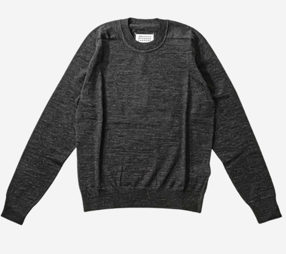 (W) Maison Margiela Crewneck Wool Sweater Dark Grey