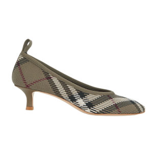 (W) Burberry Check Pumps Beige Khaki