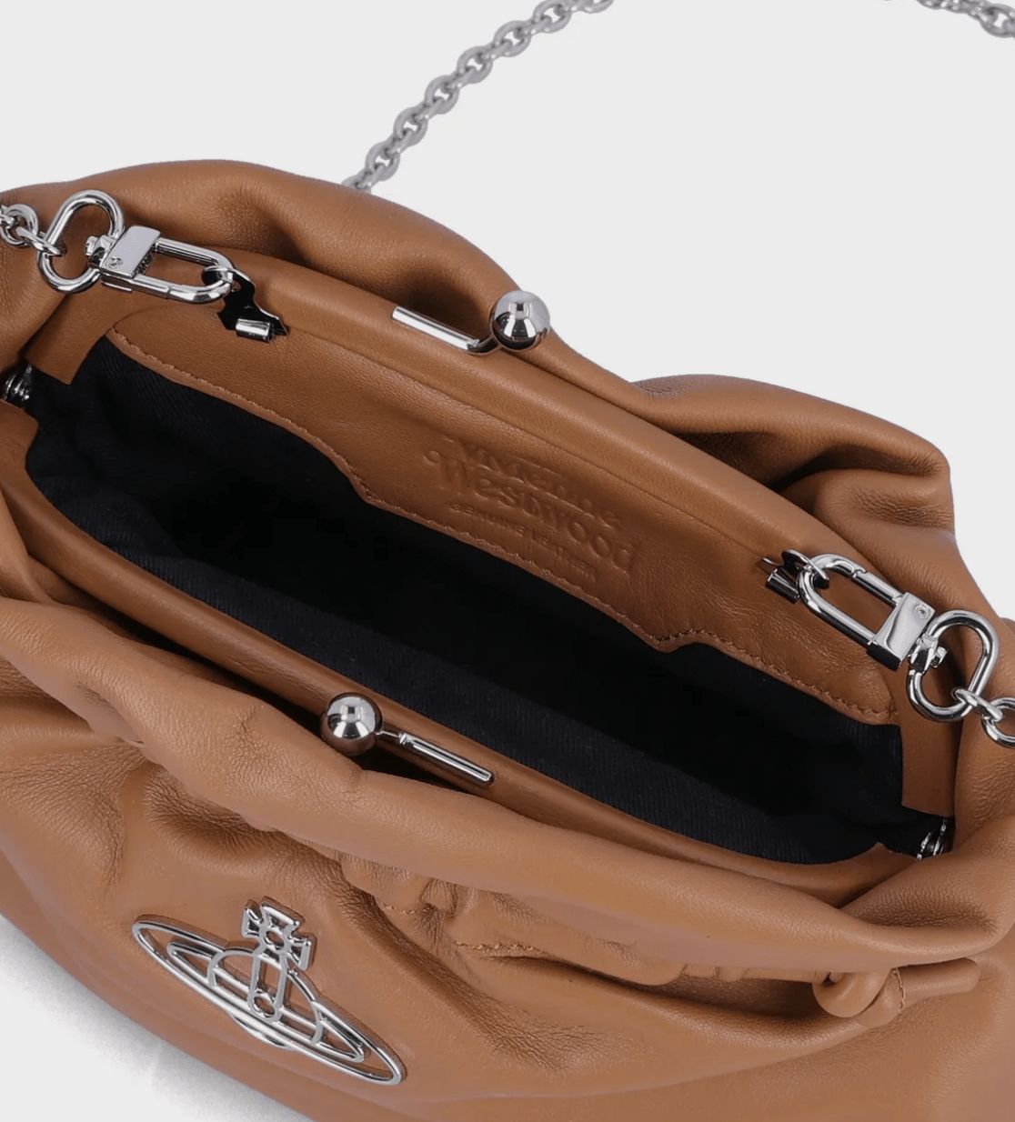  Eva Napa Leather Shoulder Bag - Brown