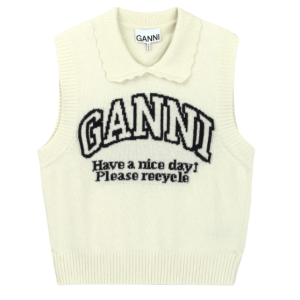GANNI logo-intarsia Vest 