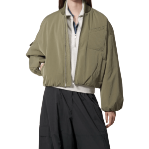 GANNI Light Twill Oversized Short Bomber Jacket - Karamata 
