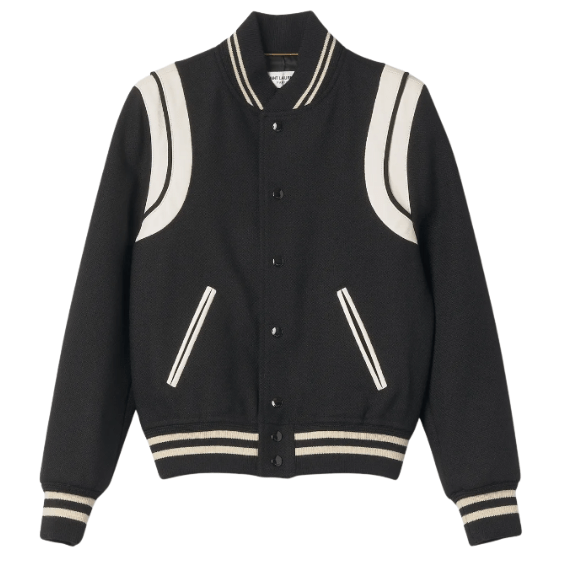 (W) Saint Laurent Teddy Jacket in Wool Black