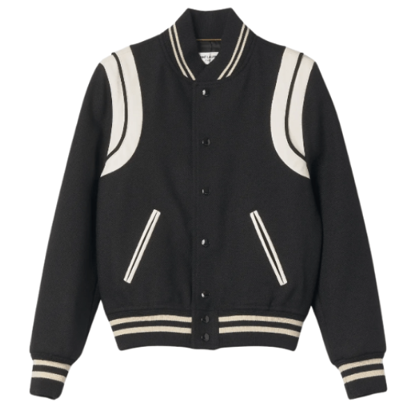 (W) Saint Laurent Teddy Jacket in Wool Black