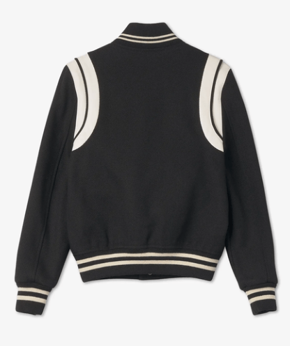 (W) Saint Laurent Teddy Jacket in Wool Black