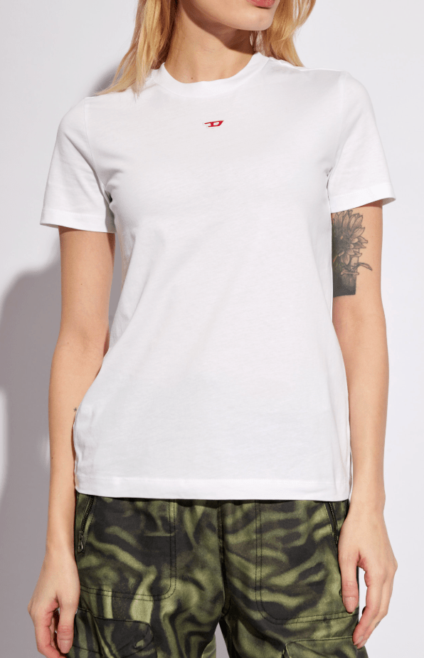 (W) Diesel T-Reg-D Logo T-Shirt White